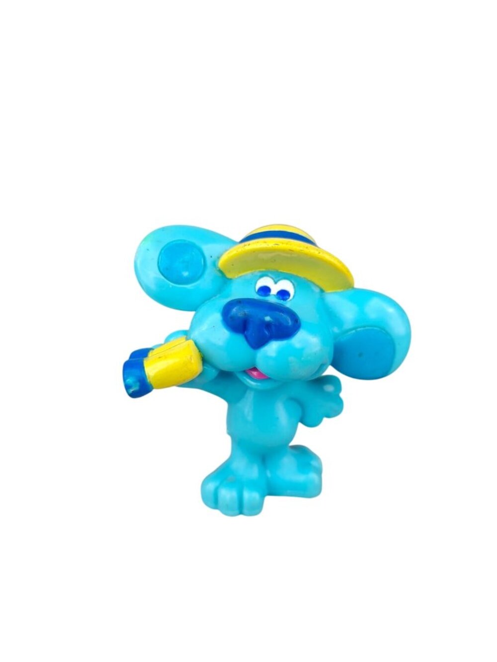 Vintage Blue's Clues Blue Figure Nick Jr. Yellow Hat Binoculars Plastic PVC